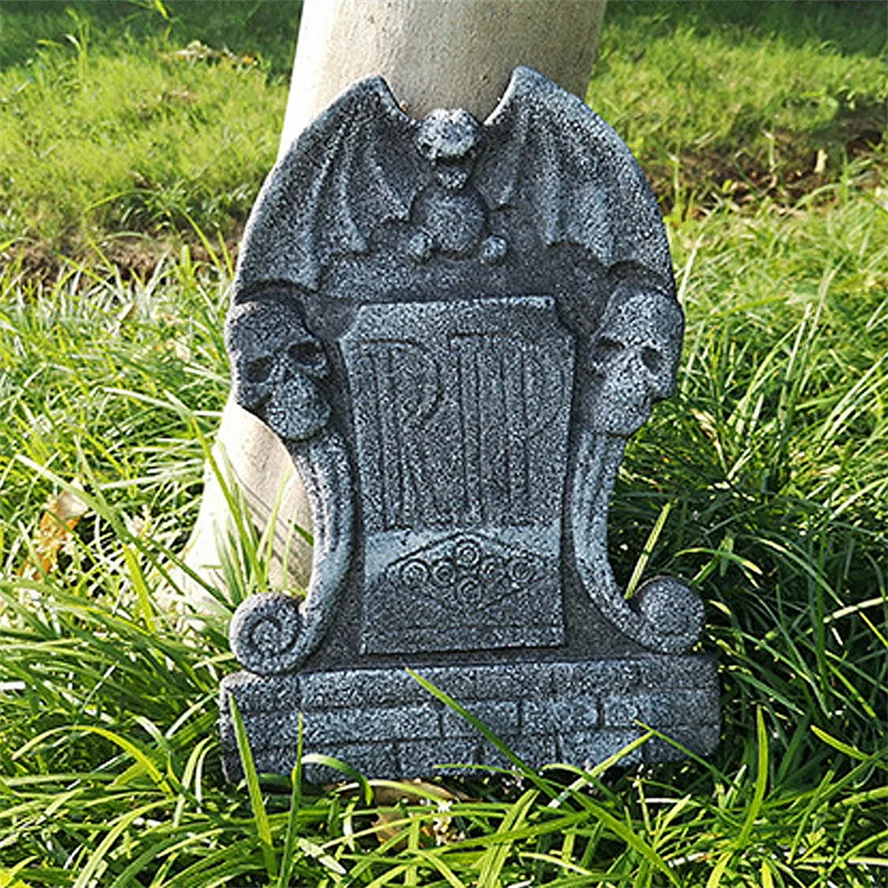 2023 Halloween Decorations Graveyard Tombstone Cemetery 4 Different Signs Horror Atmosphere Mini Tombstones Skulls Accessories