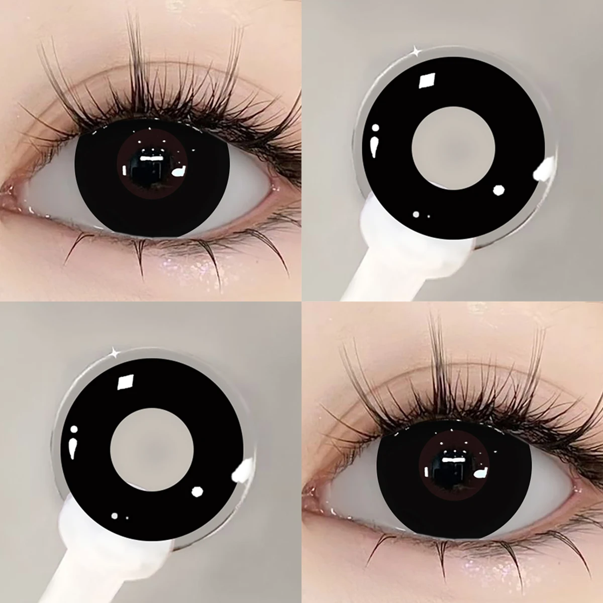 UYAAI Cosplay Kontaktlinse Schönheit Kosmetik Farbige Kontakte Schwarze Linsen Halloween Make-up Cosplay Weiße Linse Kreisblocklinse – Detail 9