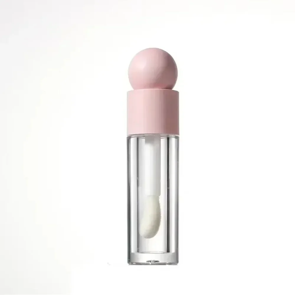 5ml Lip Gloss Tube Thick Rod Matte Transparent Pink Empty Bottle Dispenser Large Brush Head Storage Bottle Lips Glaze Container