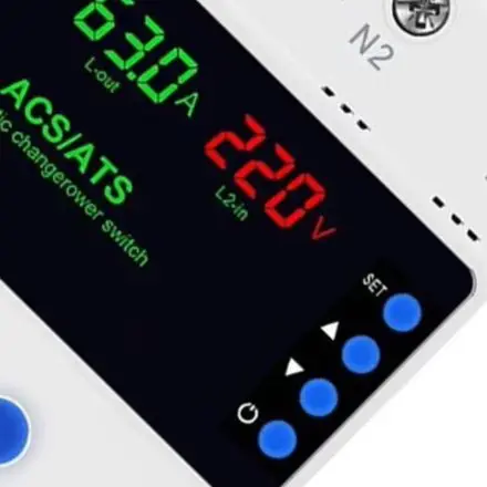 Dual Power Input Automatic Transfer Switch for 220V Single Phase with Overvoltage Undervoltage Protection and Delayed Restart