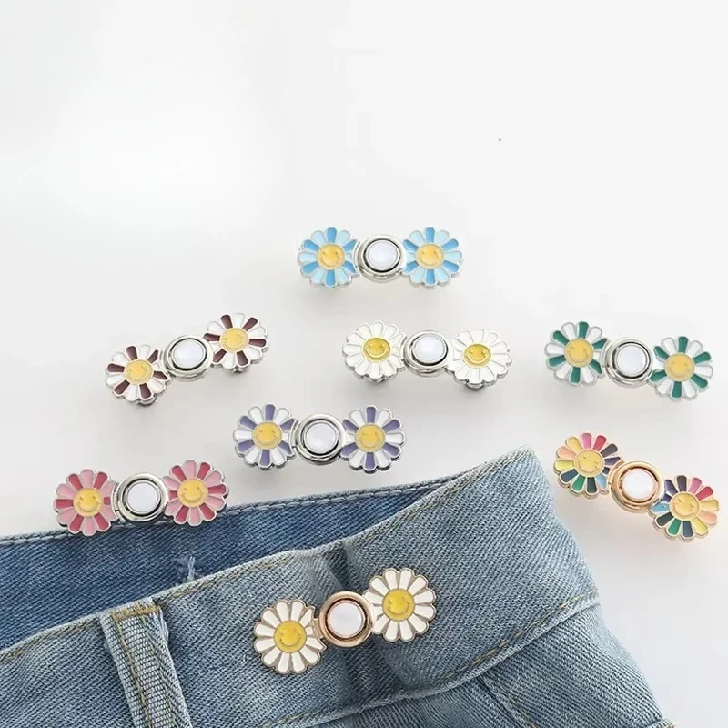 1Pc 의류 허리 폐쇄 단추 청바지 장식품 이동식 허리 단추를 조이십시오 DIY 조정 가능한 분리형 허리 클립 여성을위한