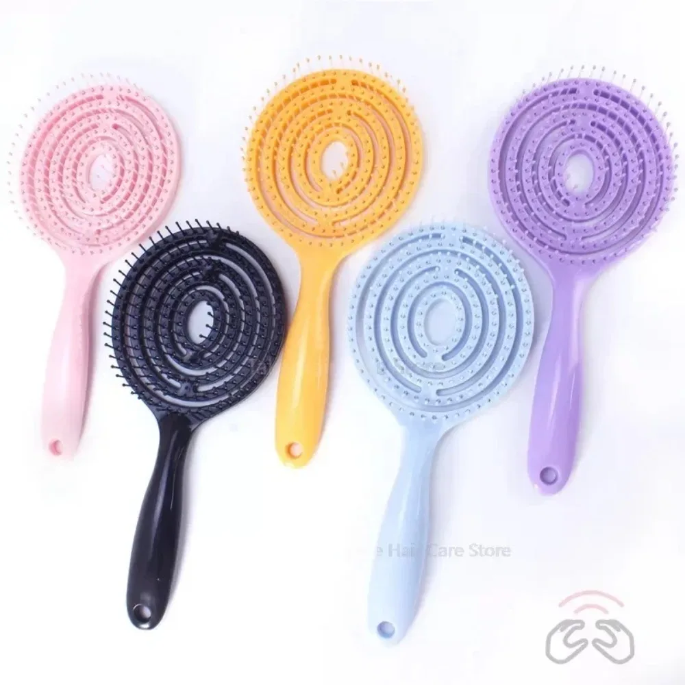 PP Plastic Circular Massage Comb Hair Stylishing Tool Barber Accessories Scalp Massage Comb Convenient to Use Portable