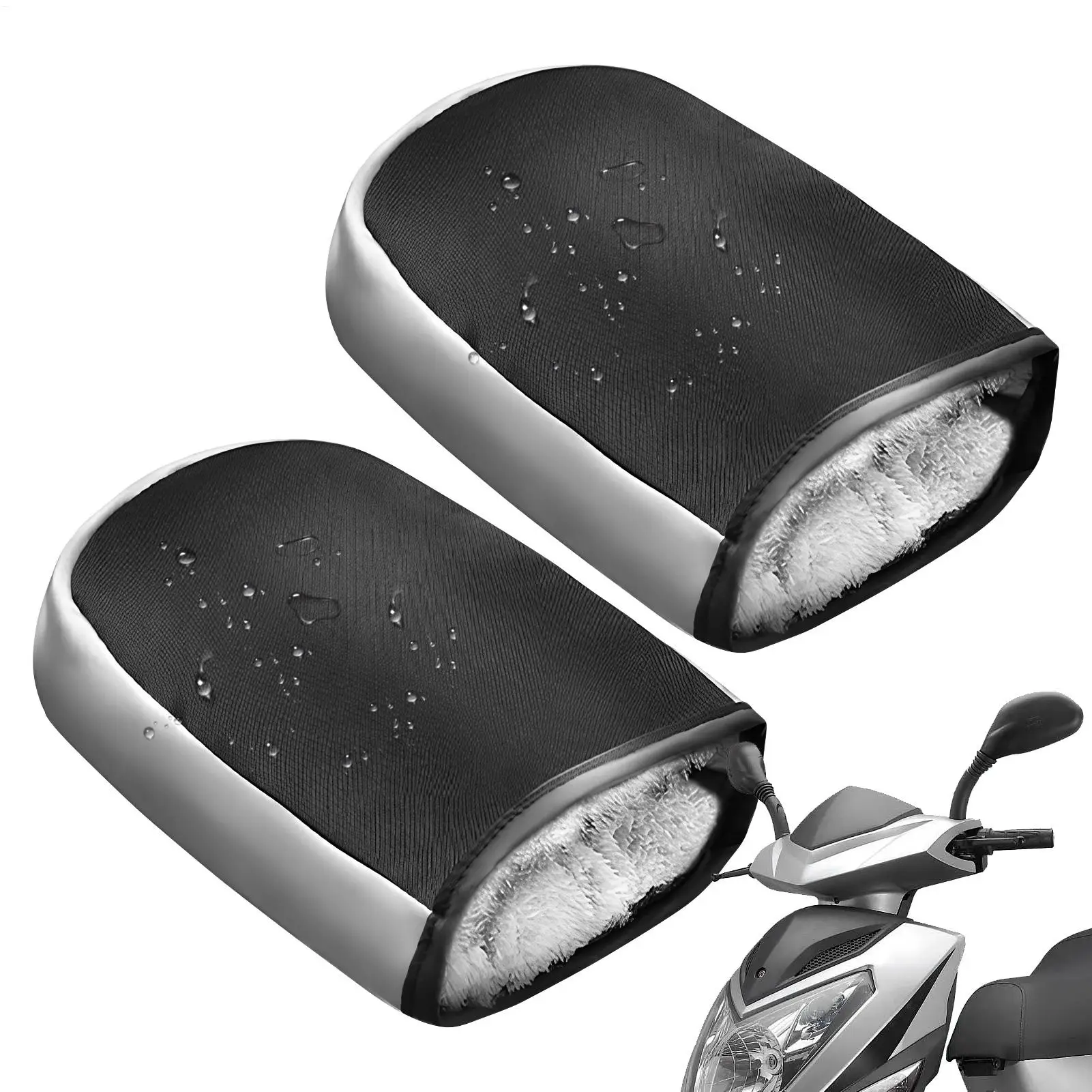 

Motorcycle Handlebar Gloves Winter Thermal Warm Reflective Universal Mittens for Motorbike Scooter E Bike Bicycle Cold Weather