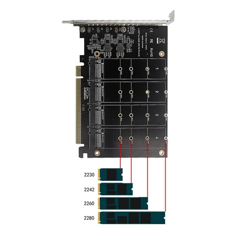 ABRI-2X PCIEX16 NVME M2 MKEY SSD RAID Array Expansion Adapter Card Motherboard PCIE Split Card