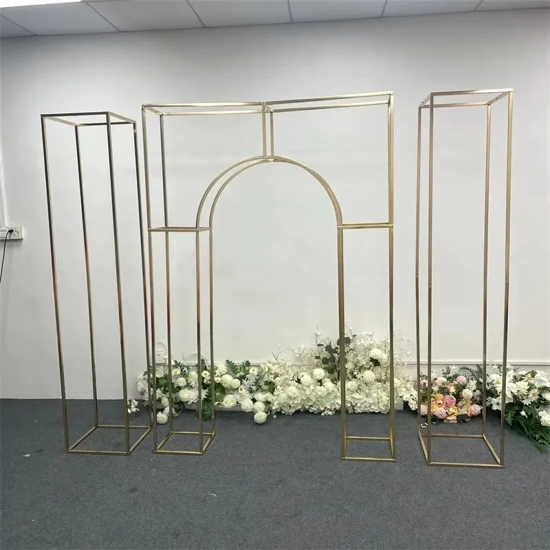 

Gilded Arch for a Beautiful Outdoor Wedding Ceremony, Iron Screen Framework, 2023, New