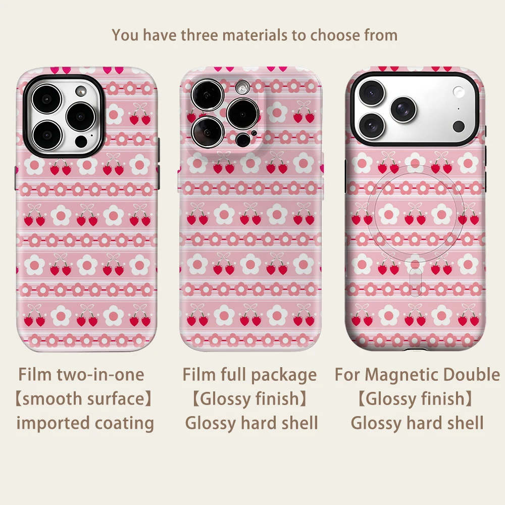 أحمر الخدود الأزهار شريط آيفون 17 يجب أن يكون لحالة الهاتف المغناطيسي آيفون 17 16 15 14 13 برو ماكس زائد حافظة صعبة واحدة مزدوجة الطبقة #3