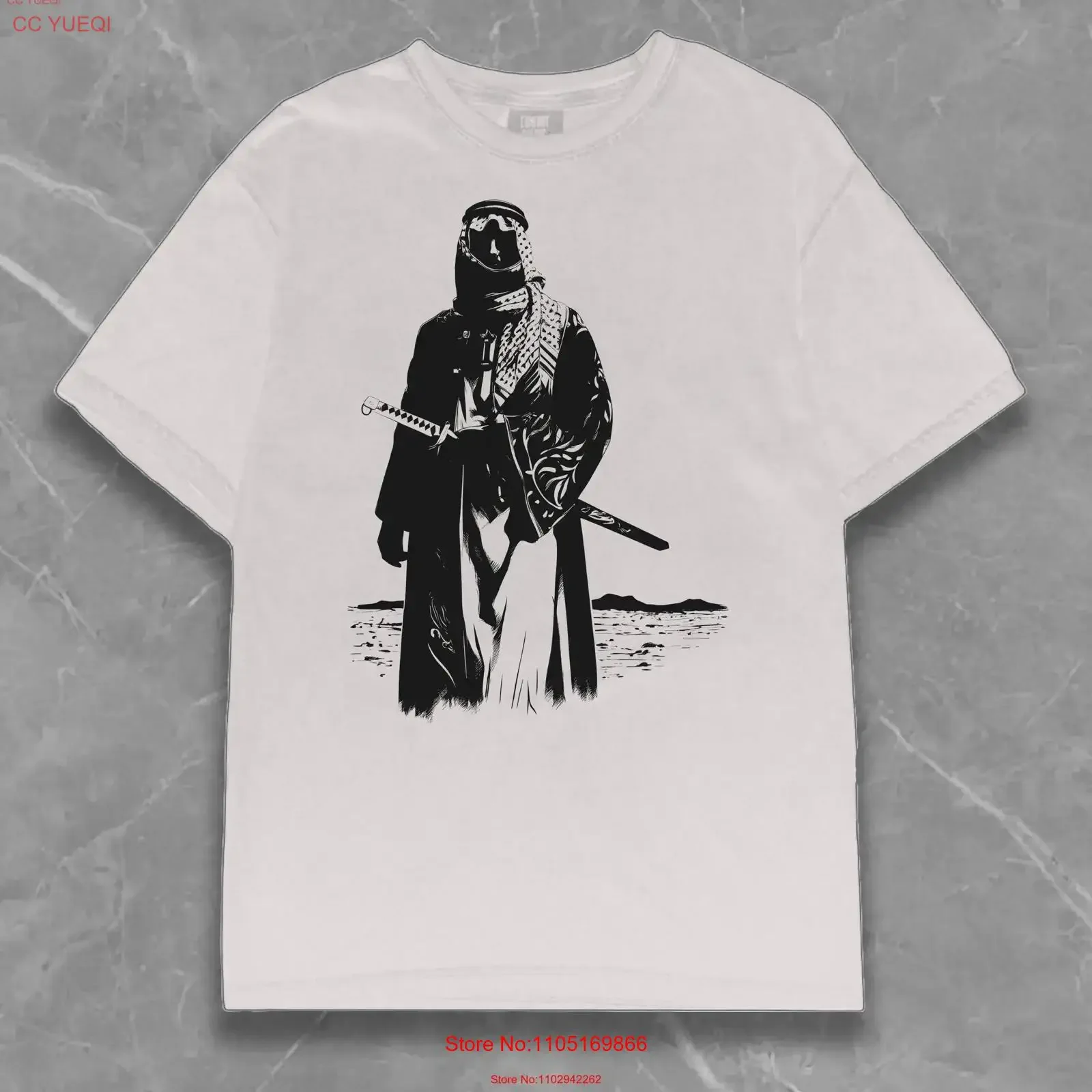 Samurai Desert Nomad T Shirt Y2K Streetwear Fashion Vamp Retro Opium Unique Art Aesthetic Style Vintage Grunge vintage Washed