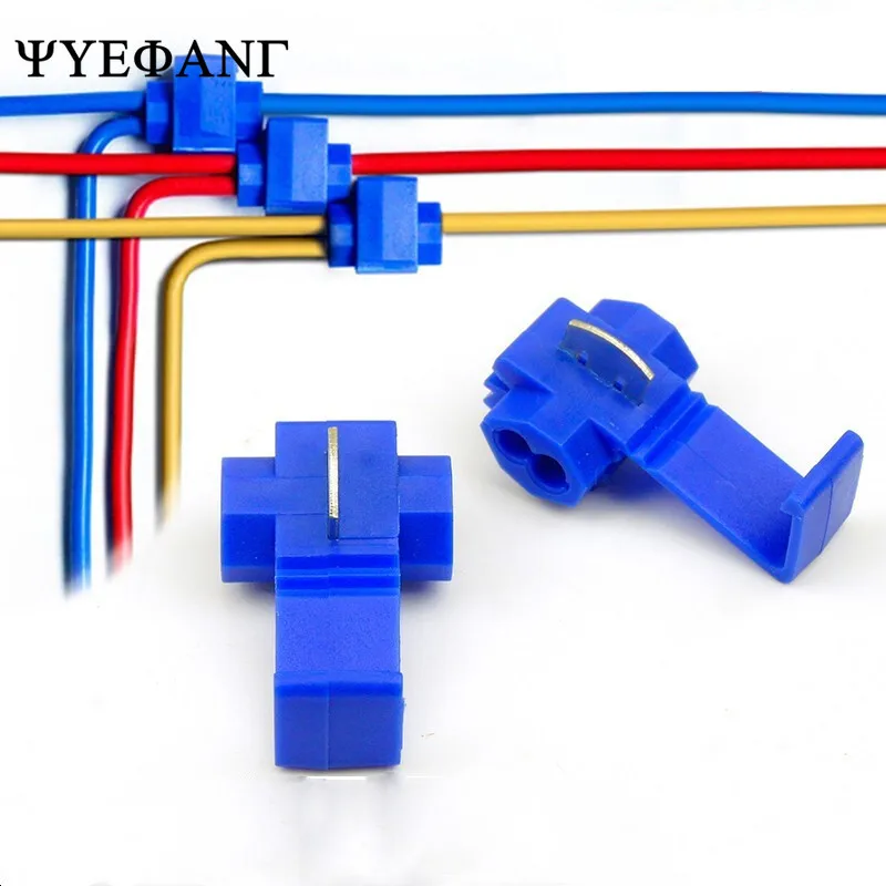 10PCS 5V-220V Line Connector 10-24A Terminal Joint Blue Red Quick Connection Clip Wire Crimp Splitter Lip Break Clamp