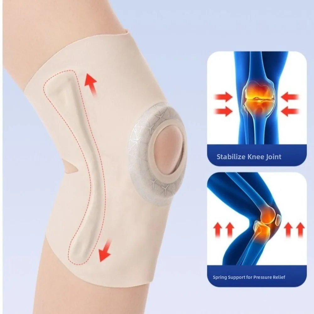 

Pressurized Elastic Sports Knee Pad Thin Design Joints Protector Knee Support Shock- absorption Adjustable Fixed Patella Sleeve