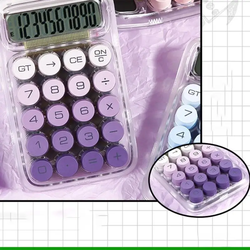 U55C Transparent Electronic Calculator 10 Digit Display Portable Transparent