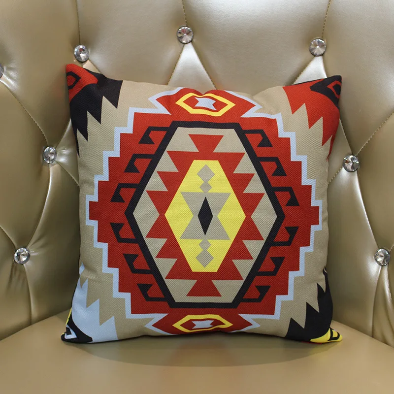 Character Cotton‑Linen Throw Pillow Cover Decorative Sofa Cushion Cover Home Decor, Cover Only No Insert