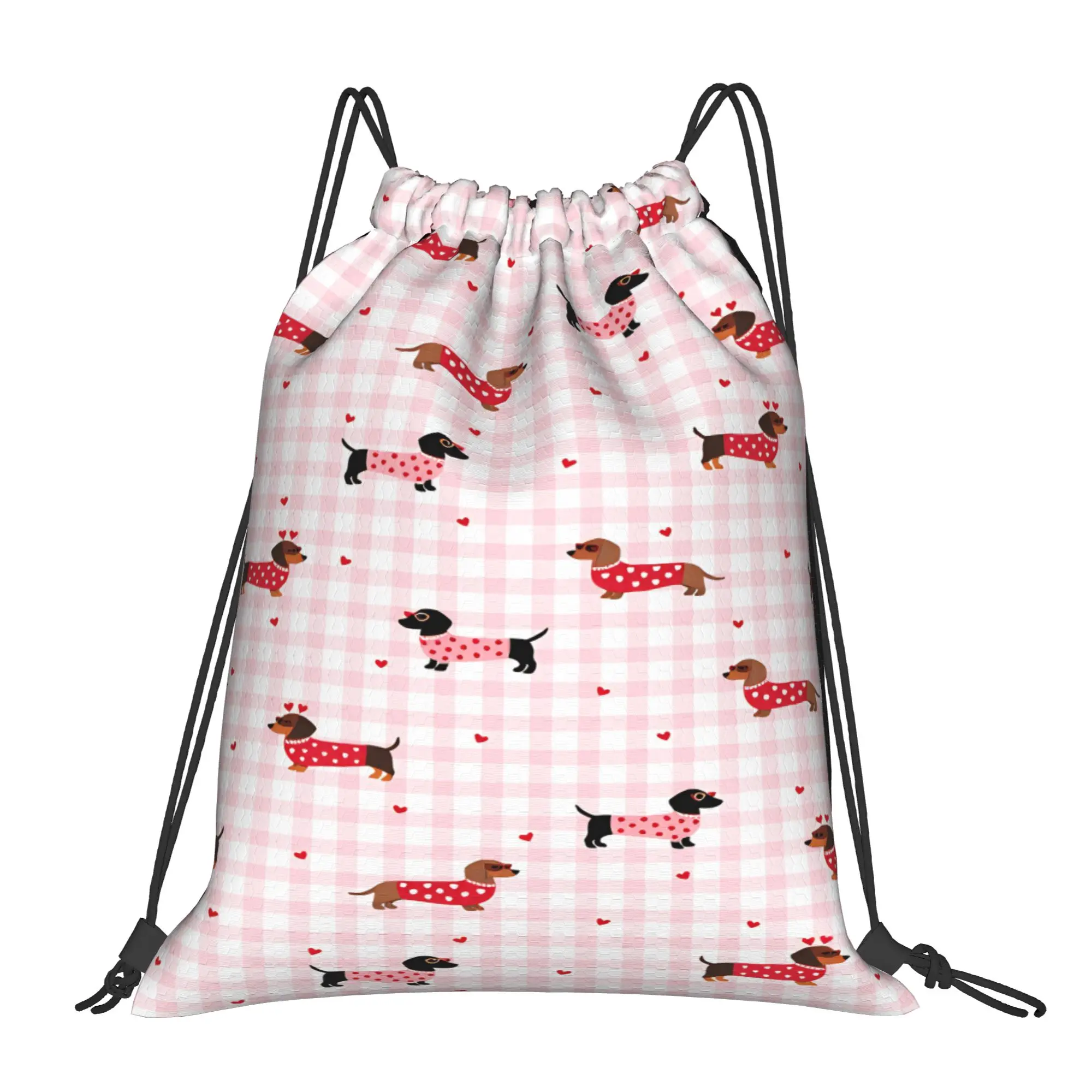 Dachshund Drawstring Bag  Minimalist Football Gym Backpack For Students Foldable Sackpack String Bags