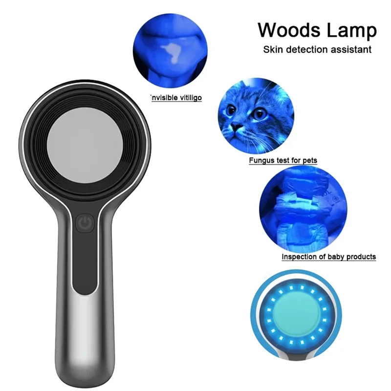 Lâmpada analisadora de pele inlig para pele, ampliação uv para beleza, teste facial, lâmpada de madeira, luz, detecção de análise de pele