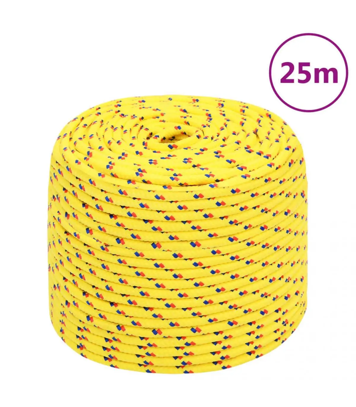 Steel ropes and ropes 8 mm 25 m yellow polypropylene boat rope