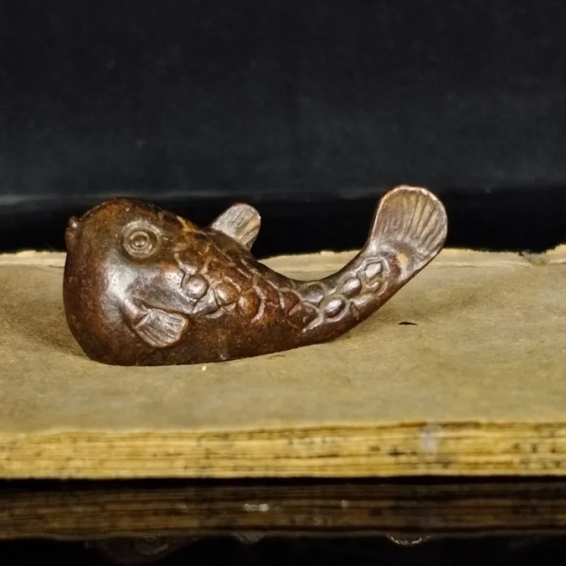 Antique Puffer Pen Holder Paper Weight Decoration Calligraphy Paperweight Decoration Antique Miscellaneous Little Dolphin Paper