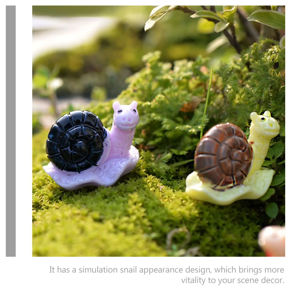 

3 Pcs Succulent Plant Decoration Miniature Snail Ornament Toy Toys Resin Sculptures Micro Garden