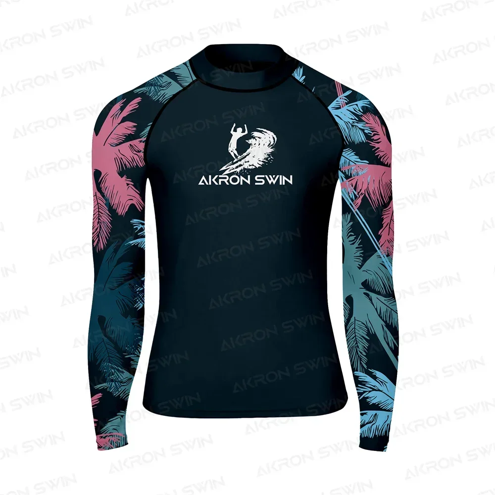 Summer Mens Rash Guard Swimwear Swimming T-shirt Beach UV Protection Surfing Diving Swimsuit Surf Clothes Rashguard 2025