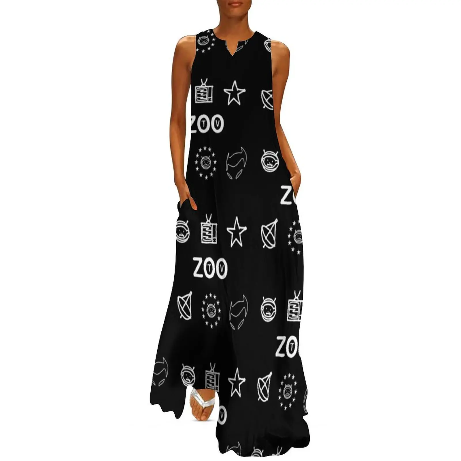 

ZOO Symbols Long Dress elegant and pretty women's dresses luxury dresses summer dress korean women Dress