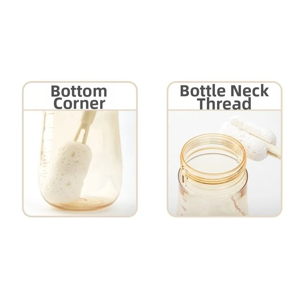 

Soft Head Brush 7 in 1 Bottle Brush Kit Vertical Drying Rack Cotton Brush Baby Bottle Cleaner Dispensing Bottle Straw Brush