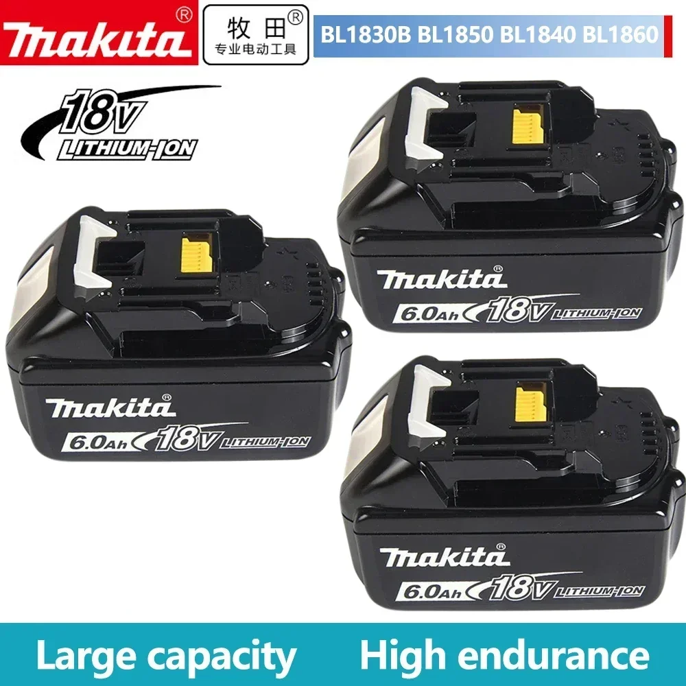 

Genuine Makita 18V 6A Rechargeable Lithium Ion Battery With Battery indicator For Makita BL1830 BL1840 BL1850 Power Tool Battery