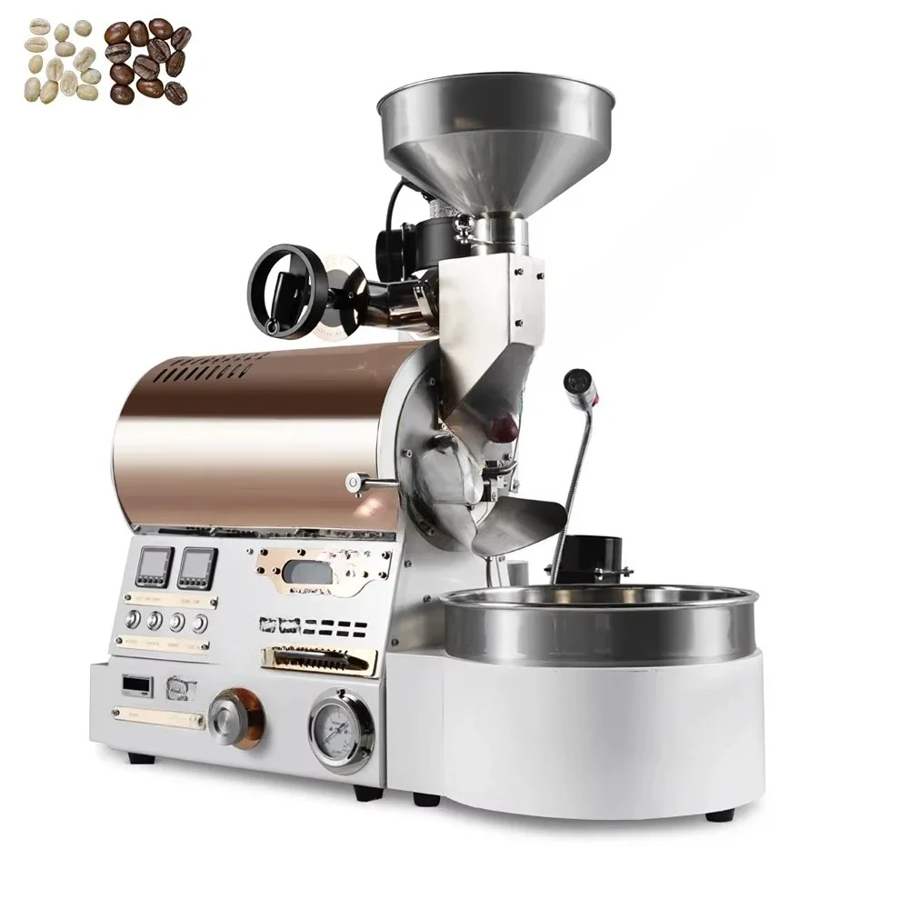 Coffee Roaster 300g 600g 1kg 2kg 3kg Infrared Heated Coffee Bean Roaster Hand Crank Gadget Coffee Roaster 1kg Capacity