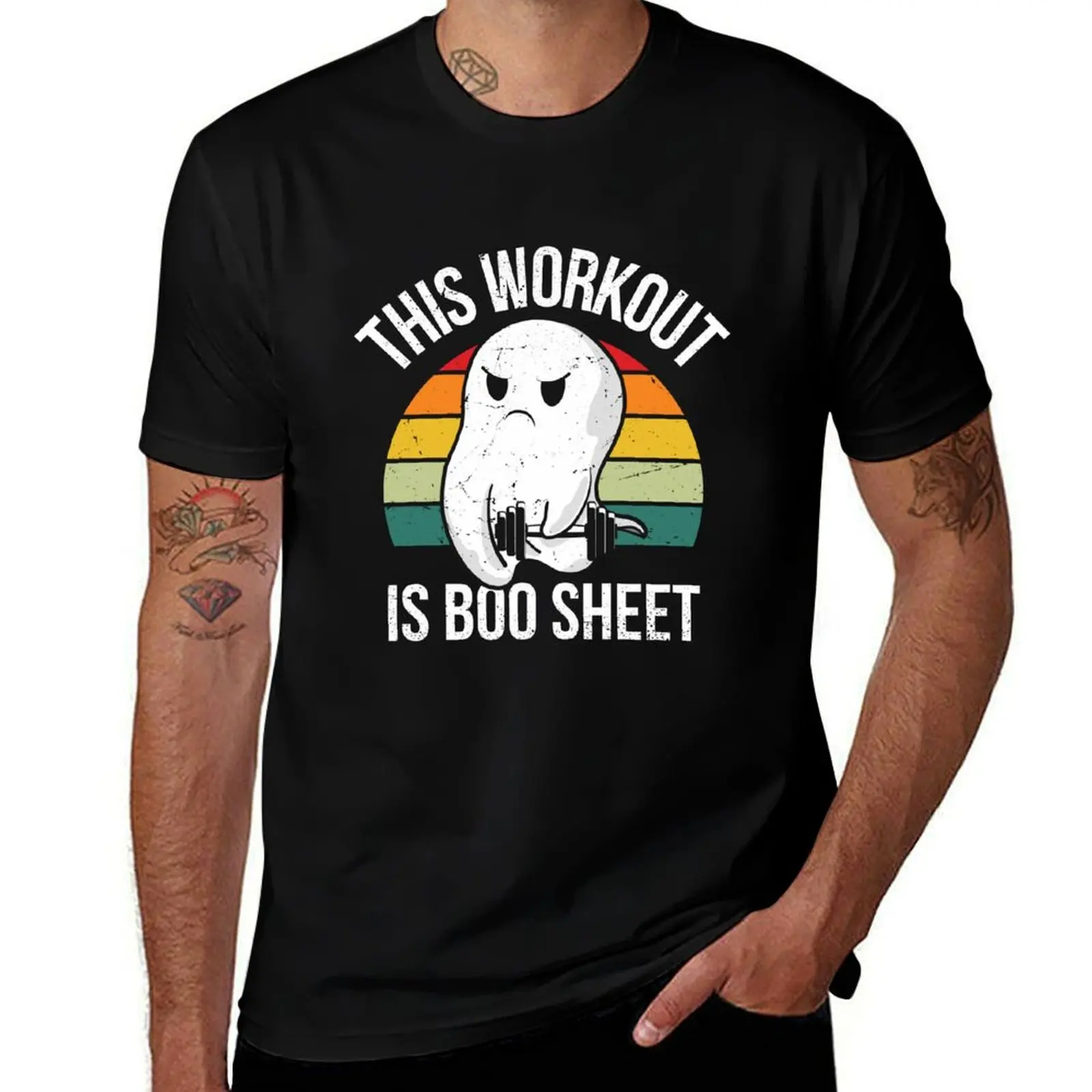 Funny This Workout Is Boo Sheet - Halloween Exercise Gym Ghost T-Shirt Basic Lightweight Short Sleeve Tee T-Shirt