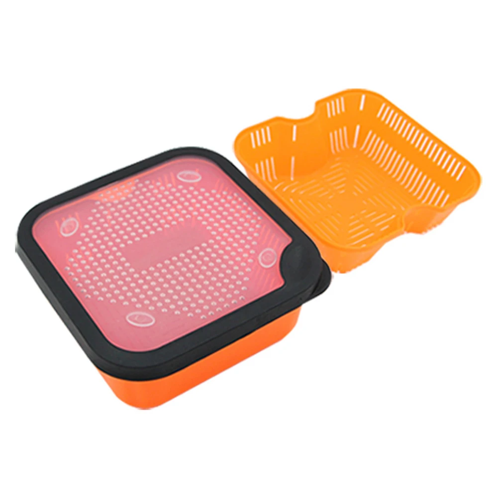 Fishing Accessory Redworm Bait Box Easy To Use Efficient Draining High Ventilation Lid Lightweight Design Rubber Fitted Lid