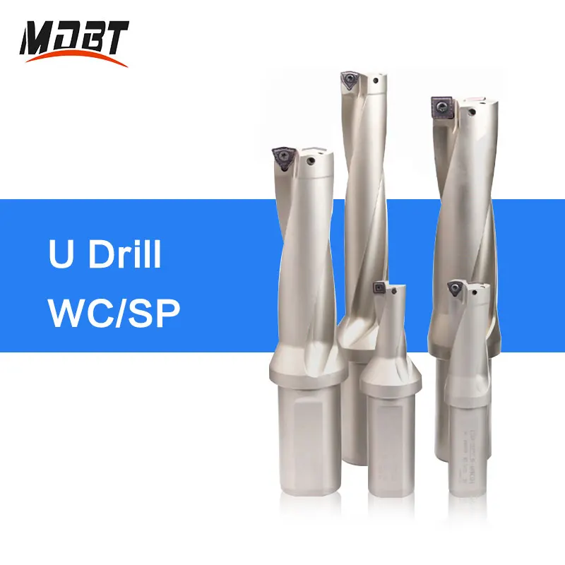 SP/WC Series U Drill Bit 13mm-50mm Depth 2D 3D 4D Indexable U Drill Machinery Lathes CNC Water Metal SPMG Cutting Tool