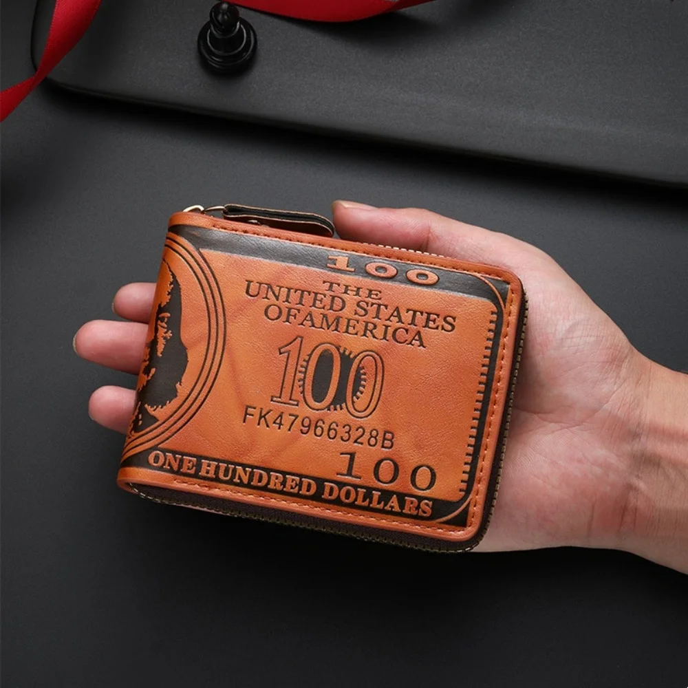 Zipper Wallet Comfortable Men'S Wallet Pu Leather Card Holder  Coin Purse For Daily Use Coin Holding Gifts