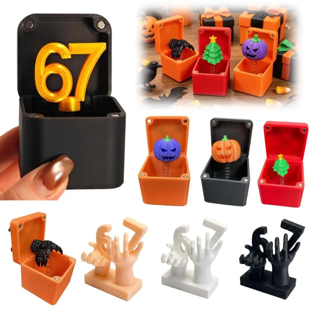 Funny Interesting Prank Gift Box Creative Novelty Number 67 Desk Decoration Christmas tree Pumpkin Halloween Annoying Gift Box