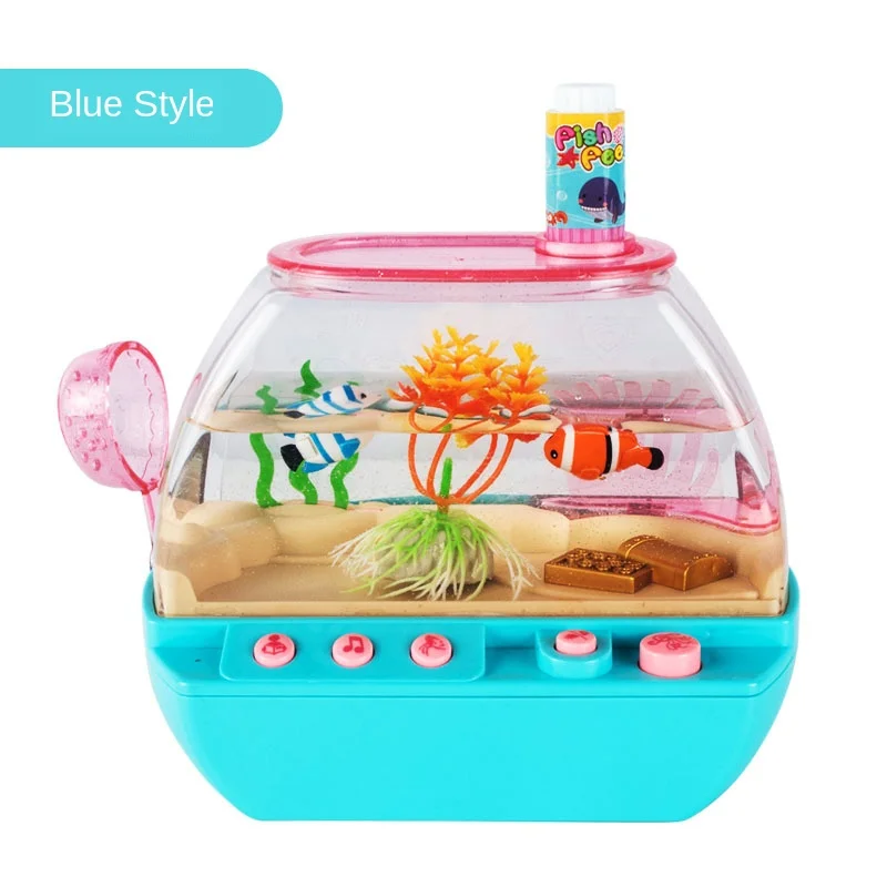 Korea Style Simulation Aquarium Pet Electronic Toys Lovely Mini Fish Tank Toy For Children ABS Material Home Decoration ZL688