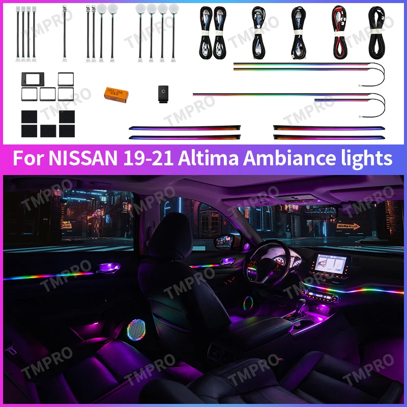 

Applicable for 2019-2023 Nissan Teana Altima Car Ambient Lights Automotive Interior Decoration64 Colors LED Safety assistance