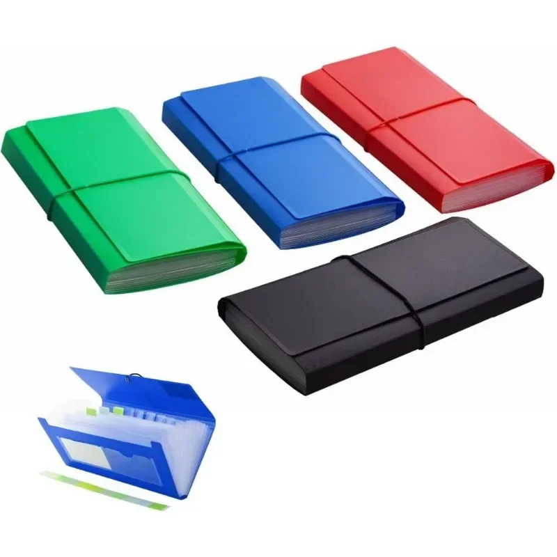 

4-piece set of 13 pocket receipt organizer, small extension file holder for receipts, coupon