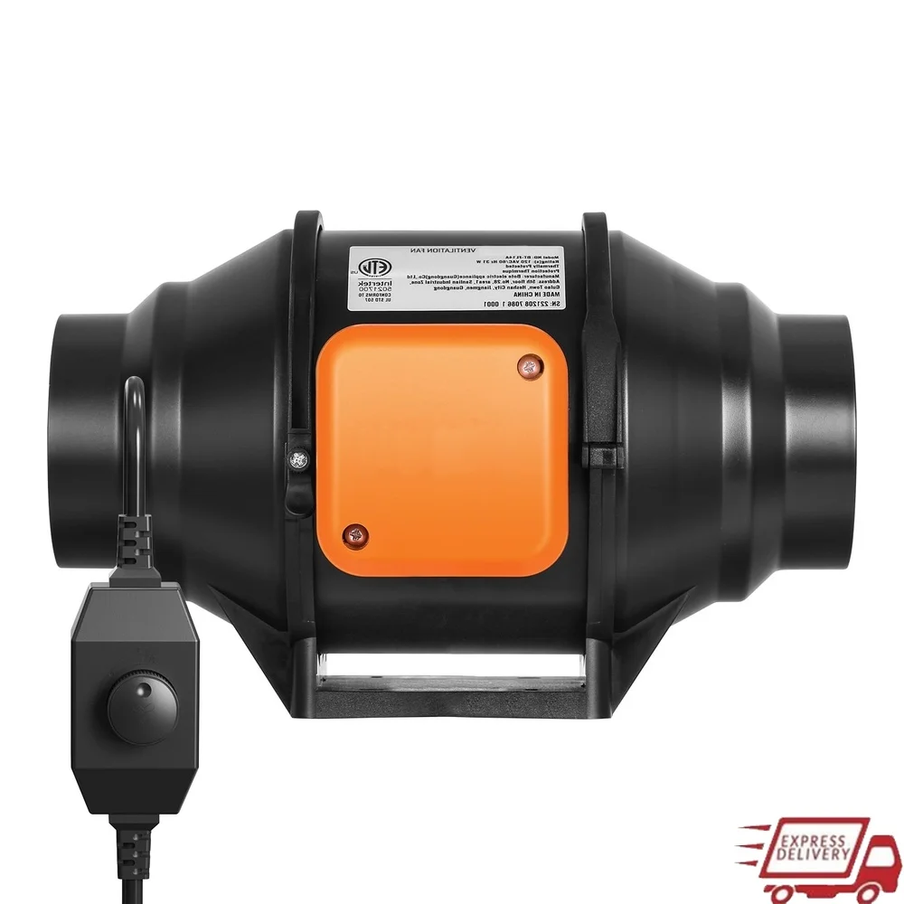 

4-дюймовый линейный канальный вентилятор, комплект вытяжного вентилятора переменного тока, регулировка переменной скорости, шумоподавление, высокоэффективная вентиляция в помещении