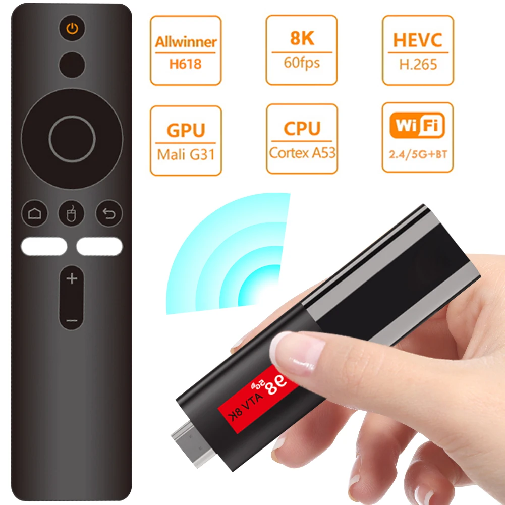 TV98 ATV Smart TV Stick Android 14 H618 2,4G 5G Dual WiFi BT5.0 Video Set Top TV Box H618 Quad Core Media Player Set Top Box