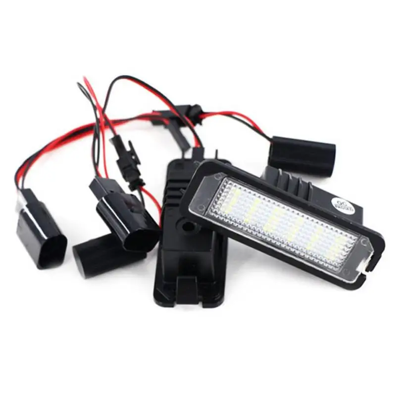 Luces LED de aluminio para placa de matrícula, lámpara de 2 piezas para Golf 4/5/6, Polo, Phaeton