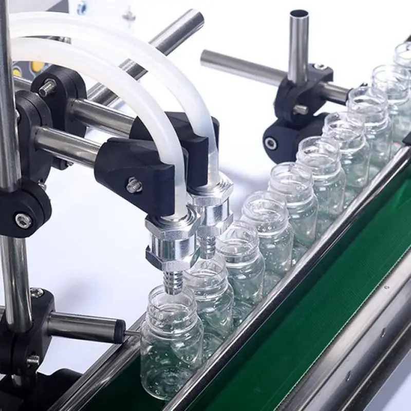 Автоматическая машина для розлива с двойной головкой, наполнитель жидкости с ленточным конвейером 1,2 м или 60 см, термостойкая бутылка, вода, напитки, 2 головки