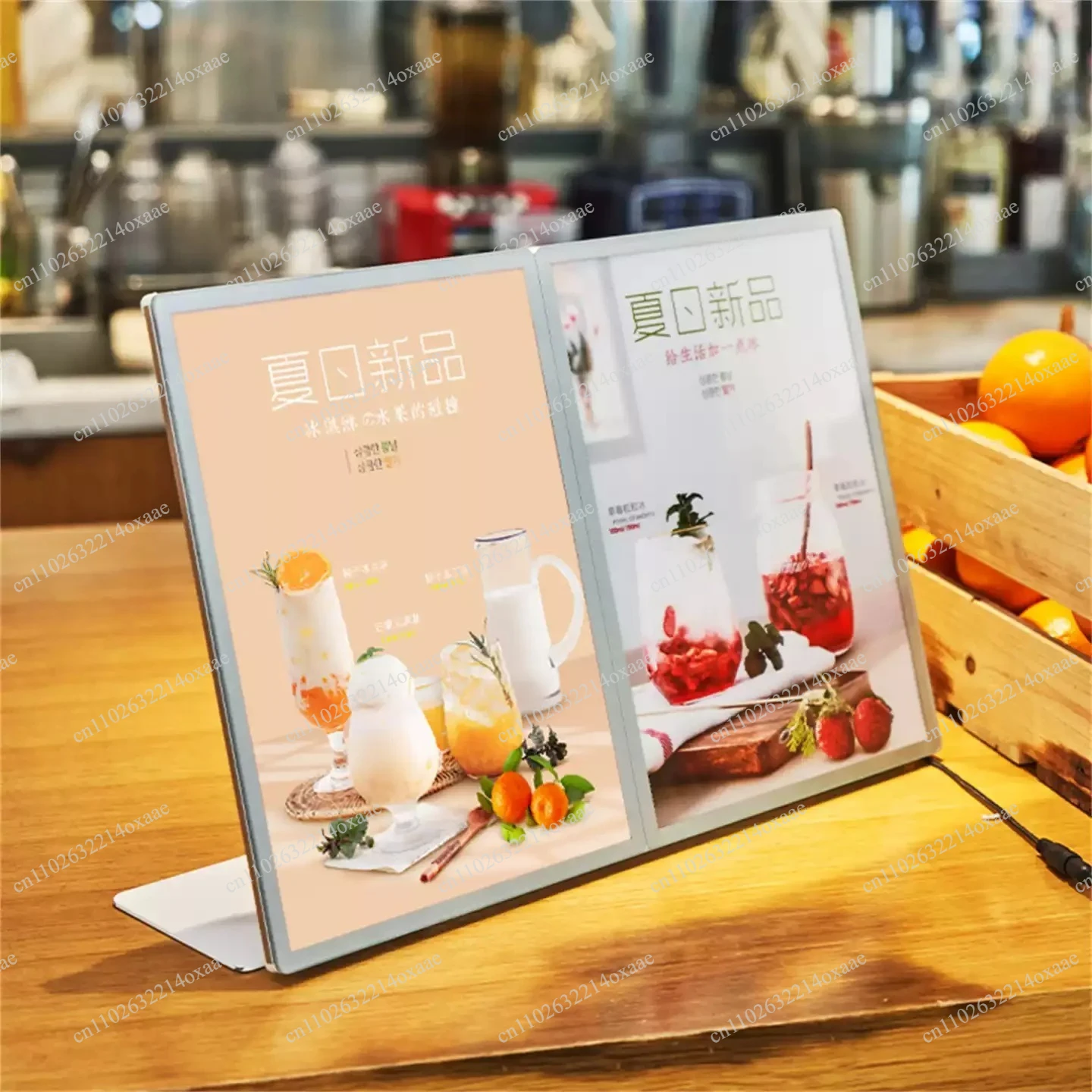 Premium Integrated LED Menu Display Card A4 Size, Self-Standing Tabletop Light-Up Sign for Restaurant and Café Us