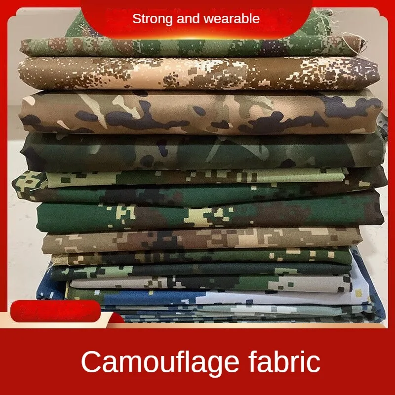 Twill Pattern Printed Camouflage Fabric High Quality By Meter for Clothes Tablecloth Sewing Breathable Cloth Wearable Blue Green