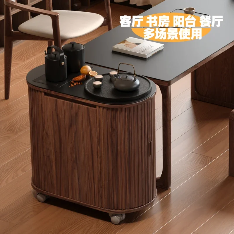 tea feast tea cart movable solid wood tea table