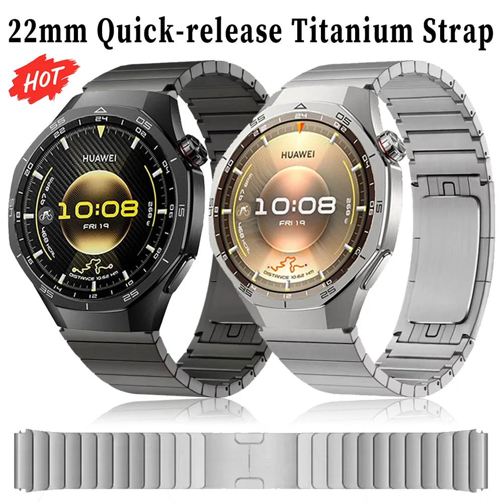 

Титановый ремешок 22 мм для Huawei Watch GT6-5 Pro GT6-5-4 46 мм, удобный браслет из нержавеющей стали для Xiaomi Watch S4 S3 S2 S1