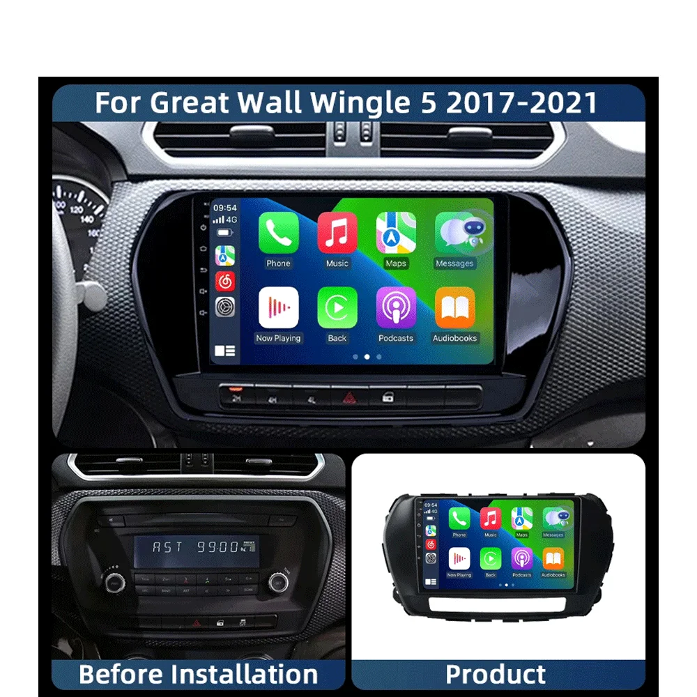 Android 15  Wireless CarPlay Android Auto Radio for Great Wall Wingle 5 2017 2018 2019 2020 2021 4G Car Multimedia GPS
