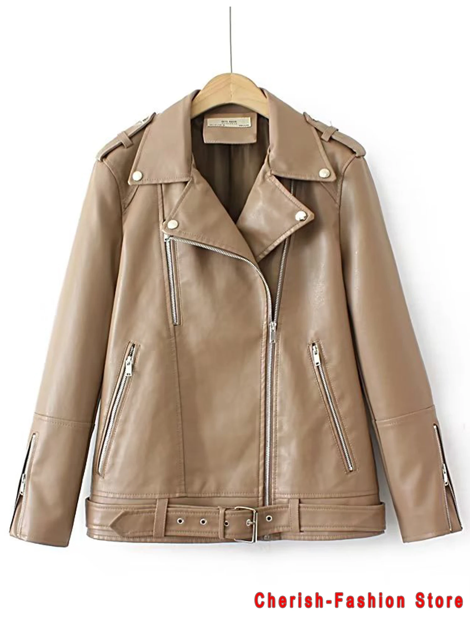 Blouson similicuir PU femme noir et bleu décontracté, ample, Streetwear femme, surdimensionné, coréen Chic, printemps