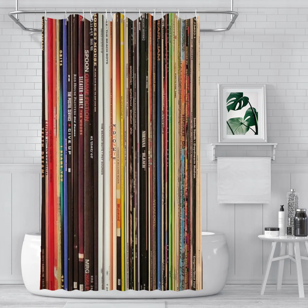 Ultimate Vinyl Record Collection Unique decor Modern Fabric Bathroom Shower Curtains art design Print Curtain