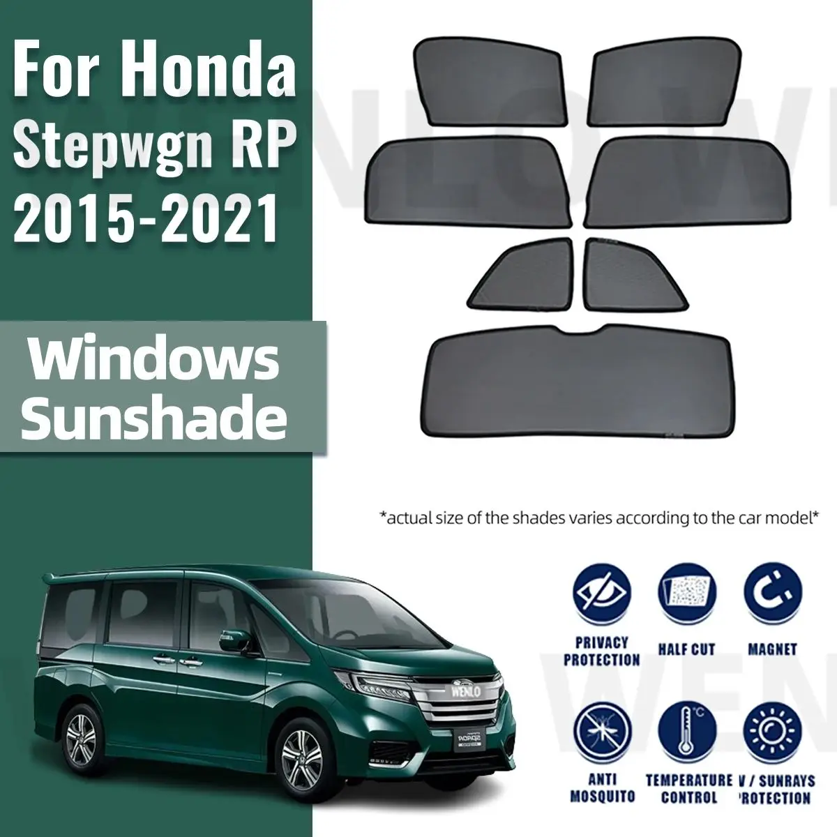 

For Honda Stepwgn RP Step wgn 2015-2022 Magnetic Car Sunshade Visor Front Rear Windshield Frame Curtain Side Window Sun Shade