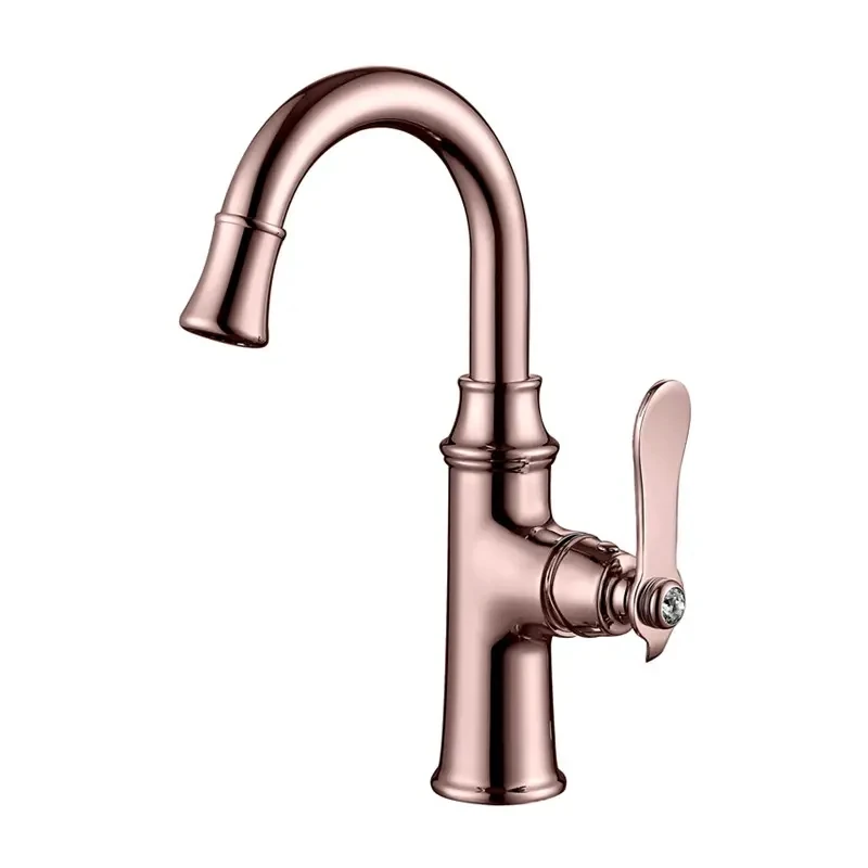 

European classical basin faucet retro washroom mixers with pull out spray Luxury Brass wash basin faucet High Quality One Hole