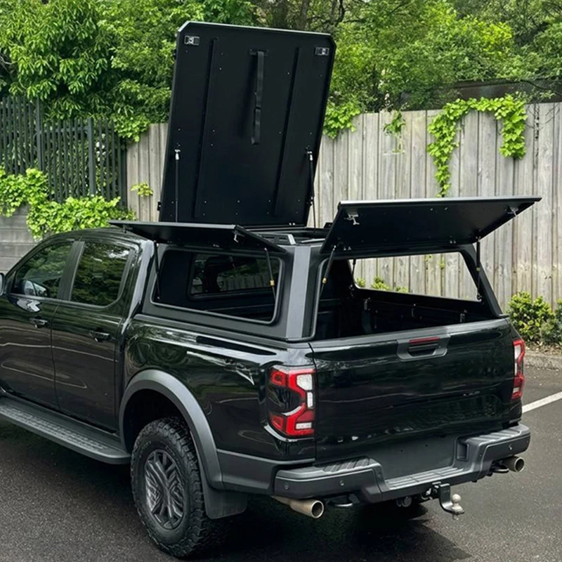 Auto Parts Customizable Aluminum Truck Camper Shell Four Door Lift-up Lockable Pickup Bed Cap Canopy