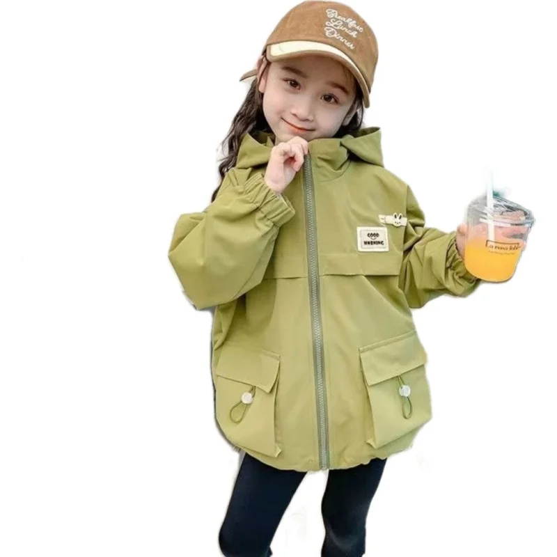 Girls Coat Overcoat Jacket Windbreak Outerwear 2024 Lasted Spring Autumn Cotton Plus Size Teenagers Children\'s Clothing