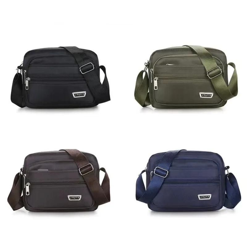 Men's Shoulder Bag Business Leisure Large Capacity Portable Handbag Multi Layer Waterproof Summer Male's Crossbody Bags