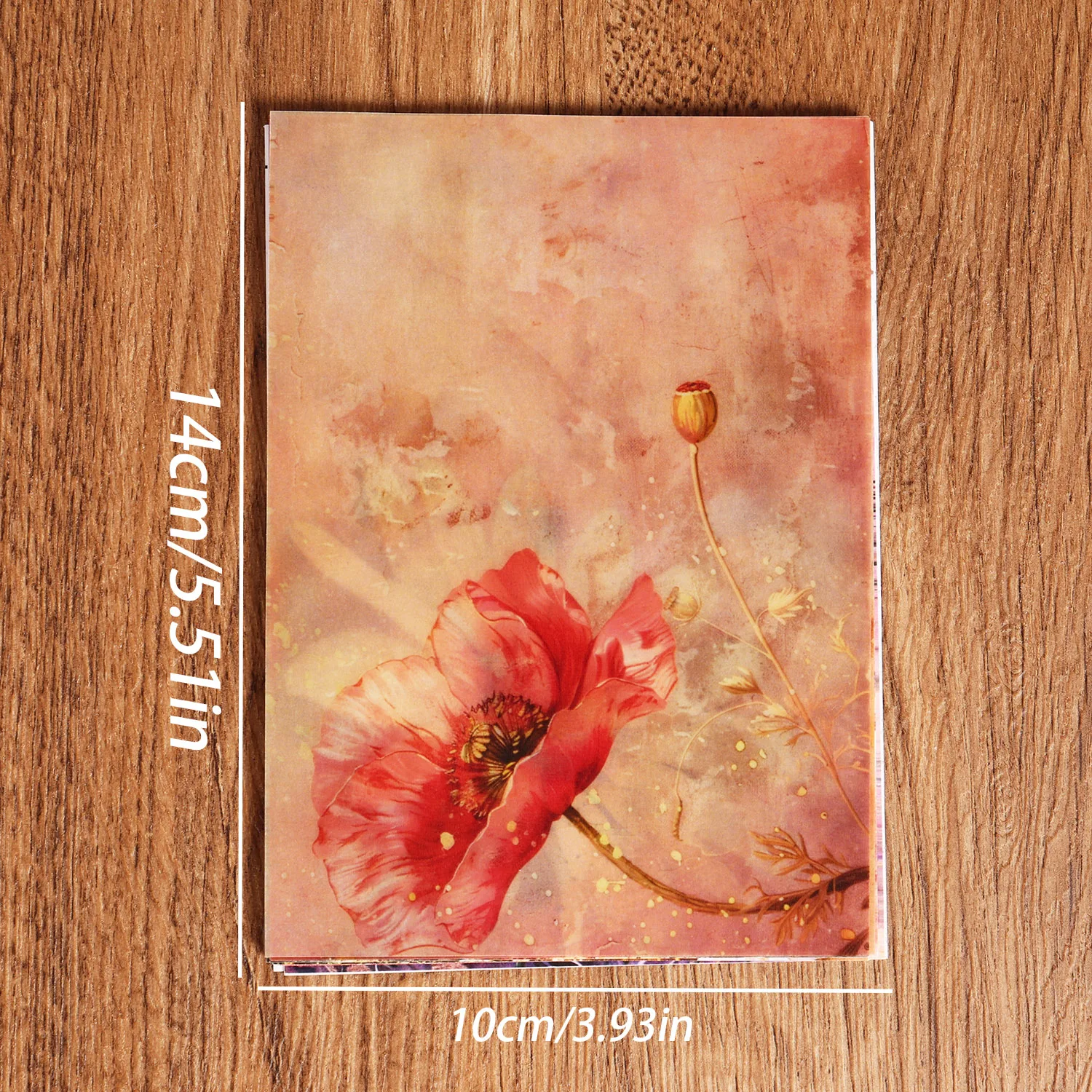 16 ورقة، 8 ورق حمض الكبريتيك الشفاف، 46 ملصقًا من ورق ديكور مجلة غير المرغوب فيه على شكل زهرة برية، للحرف اليدوية الفنية، سكرابوكينغ #2